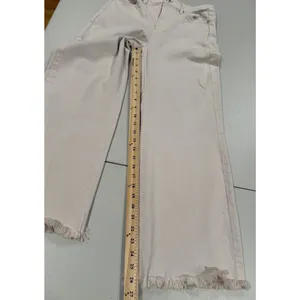 Spartina 449 Raw Hem Flare Jeans Womens 4 Cream Cotton Stretch Travel Vacation thumbnail 5