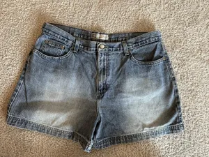 Faded Glory Vintage Jean Shorts Missy Size18 Blue Denim Cotton Grunge Y2K Rugged thumbnail 1