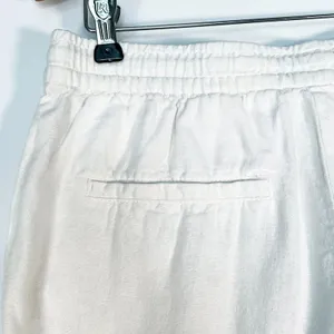H&M Linen-blend Drawstring Elastic Waist Casual Shorts White Womens 6 thumbnail 9