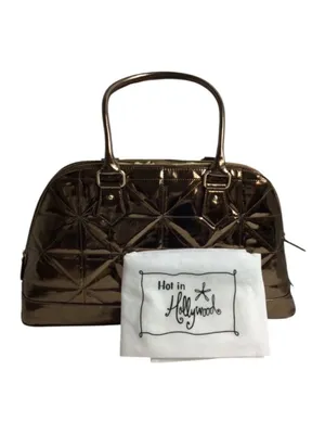Hot in Hollywood Women's Metallic Quilted Bronze Handbag NWT& Dust-bag Vintage thumbnail 5