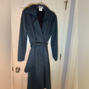 NWT Sage Green Trench Coat, Sadie & Sage, faux Suede, So Soft!‎ thumbnail 2