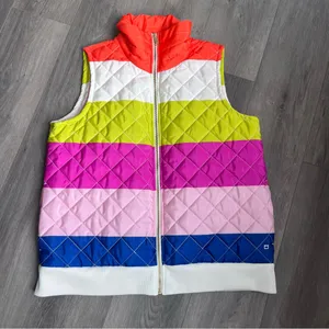 crown & ivy Multicolor Striped Women’s Vest XL Quilted New thumbnail 2