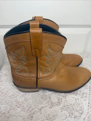 Dingo Willie antique tan leather western cowgirl boots sz 9.5 thumbnail 3