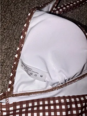 Brown checkered tankini bathing suit Size M thumbnail 3