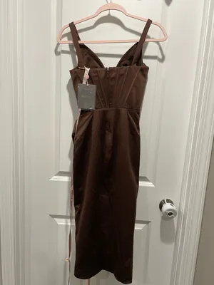 House of CB Faye Satin Corset Midi Dress Size XS thumbnail 8