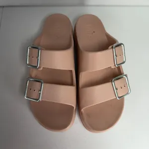 MIA 8 Slide Sandals Platform Double Buckle Blush Pink Chunky Lug Sole Summer thumbnail 5