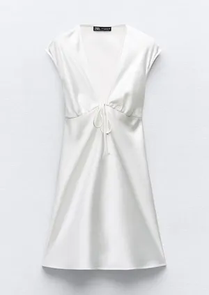 Zara mini dress satin effect lingerie style slip party wedding coctail thumbnail 9