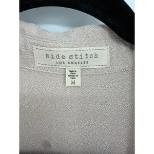 Side Stitch Los Angeles‎ Tan Button Down Shirt Womens Medium Long Sleeve, Fall thumbnail 5