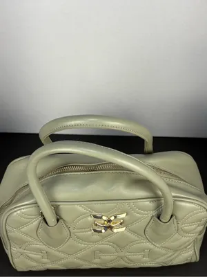 Sam Edelman Purse Bag Sage Green Quilted Faux Leather Satchel thumbnail 10