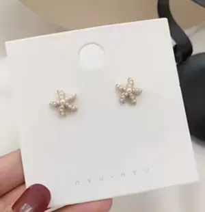 Boutique Pair of Golden-Tone Starfish Stud Earrings thumbnail 1