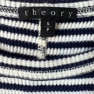 Theory Onissa Striped 100% Cotton Ribbed Mini Dress Small Navy White Coastal EUC thumbnail 7