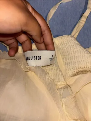Hollister Cream Sheer Button-Front Lace Trim Camisole thumbnail 2