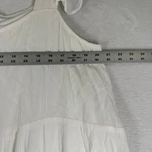 Margaux Riviera Colorblock Tiered Ruffle Mini Dress White Tan Yellow Large thumbnail 4