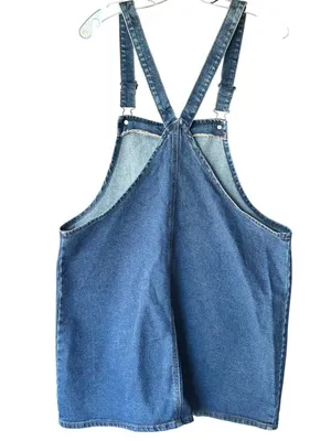 Wild Fable Blue Denim Overall Dress With Adjustable Straps & Front Pockets thumbnail 8