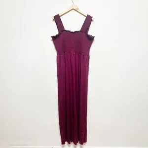Nursing Queen fuchsia purple smocked nursing maxi dress Size 2X thumbnail 3