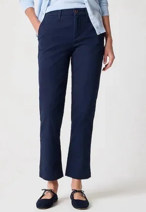 J. Crew Navy Blue High-Rise Girlfriend Chino Pants Size 4 thumbnail 1