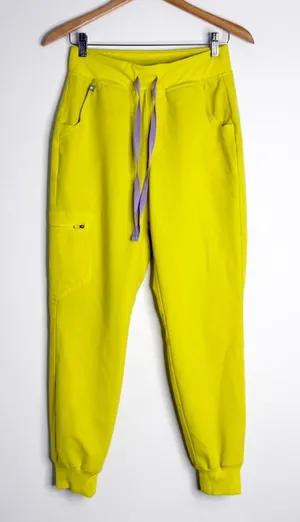 FIGS High Waisted Zamora Jogger Scrub Pants XS Petite Yellow thumbnail 1