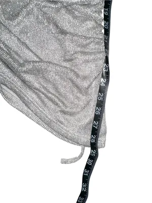 NWT Outcast Labyrinth Silver Strapless Ruched Metallic Mini Dress XS thumbnail 8