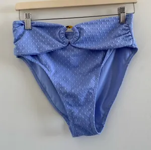 Cabana Del Sol Blue Textured Bikini Size Large thumbnail 1