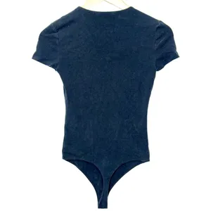 Abercrombie & Fitch Black Cotton Crewneck Short Sleeve Bodysuit Tops Size Small thumbnail 3