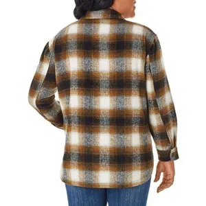 NWT Womens Members Mark Acorn Plaid Button Down Shacket Plaid Jacket - Sz XL thumbnail 2