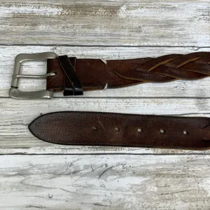 Timberland Western Belt Braided Leather Womens Chunky‎ Small Brown Boho Outdoor thumbnail 4