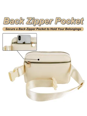 Belt Bag Fanny Pack Crossbody Bags with Initials Letter Patch -Khaki,J thumbnail 4