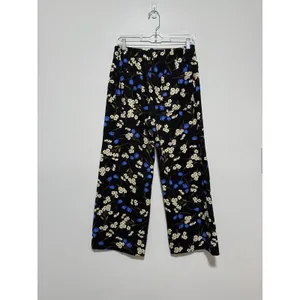 Maeve Anthropologie Colette Black Floral Wide Leg Crop Pants Size 28 thumbnail 5