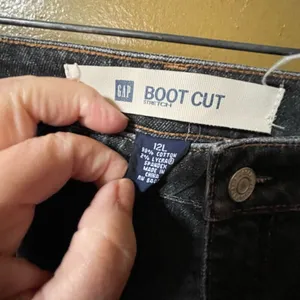 Vintage GAP size 12L Boot Cut stretch dark wash jeans thumbnail 3