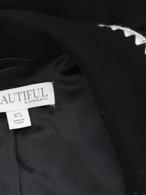 Beautiful By Lawrence Zarian Double Knit Lined Belted Coat Black Multi XS thumbnail 3