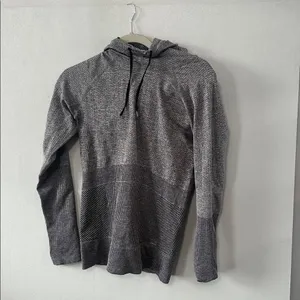 RBX Womens Hoodie Gray Seamless Knit Long Sleeve Activewear Pullover Medium thumbnail 2