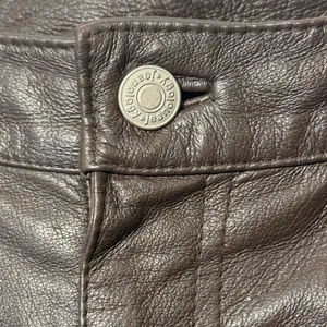 Newport News Jeanology brown leather pants size 14 thumbnail 3