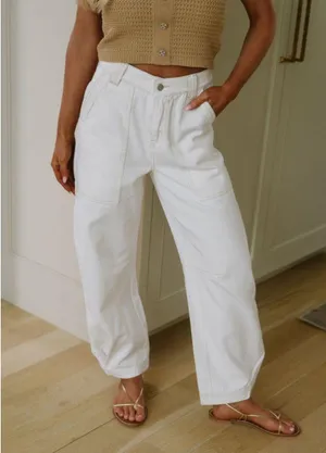 Relaxed Fit Wide Leg Pant White thumbnail 2