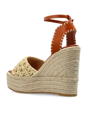 VERSACE Medusa raffia espadrilles wedges sandals thumbnail 6