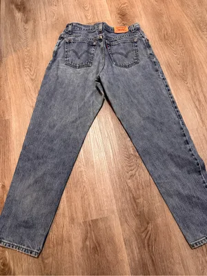 Levi’s 550 Relaxed Tapered Denim Blue Jeans Women’s 12 thumbnail 2