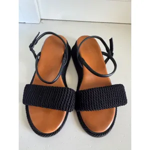 Farm Rio black‎ woven wedge sandals size 10 thumbnail 3