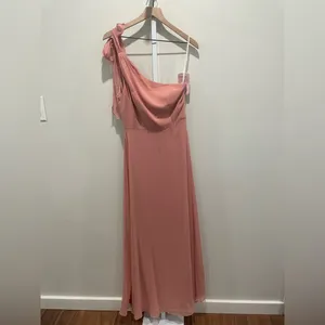 After Six Draped One-Shoulder Maxi Dress With Scarf Bow‎ Size 2 thumbnail 3
