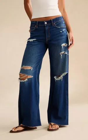 American Eagle Outfitters Low-Rise Baggy Ultra-Wide Leg thumbnail 1