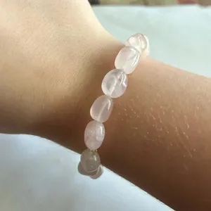 3/$20 Cute Pink Rose Quartz Gemstone Crystal Beaded Thin Elastic Bracelet thumbnail 1