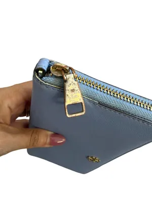 TORY BURCH Periwinkle Leather Zip Clutch Wallet thumbnail 6