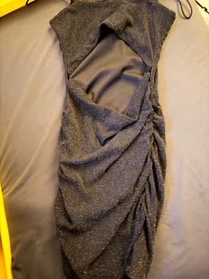 Black Glitter Windsor Dress open back thumbnail 2