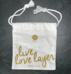 Gorjana Gold and White Jewelry Pouch thumbnail 1
