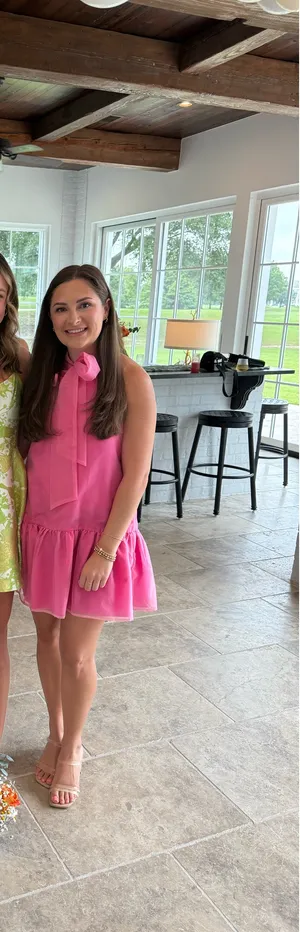 Pink Bow Mini Dress TCEC thumbnail 4