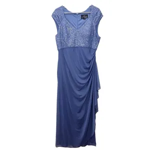 Alex Evenings Blue Long Sequin Mother of Bride Dress Wedding Formal Occasion 14 thumbnail 6