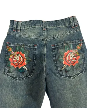 Ninth Hall Idle Cougar Snake Denim Jeans Blue Size 0 thumbnail 1