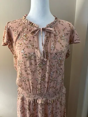 Knox Rose Dress Size L Floral Pink/Blush Midi High-Low Dress thumbnail 4