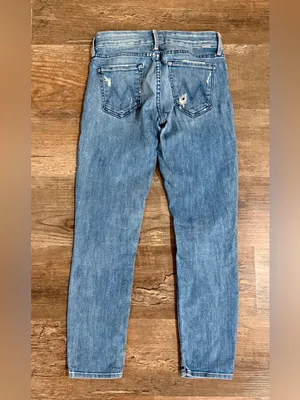 MOTHER Women's Straight-Leg Light Blue Denim Jeans thumbnail 6