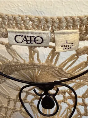 🎪🎪🎪BOGOHO🎪🎪🎪Cato Cream Crochet Open-Front Cardigan with Fringe-Large thumbnail 4