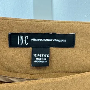 INC‎ International Concepts Camel Brown Wide Leg Petite Dress Pants Size 12P thumbnail 6