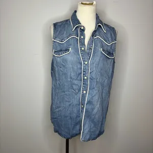 Stetson - Sleeveless Denim Western Shirt thumbnail 3